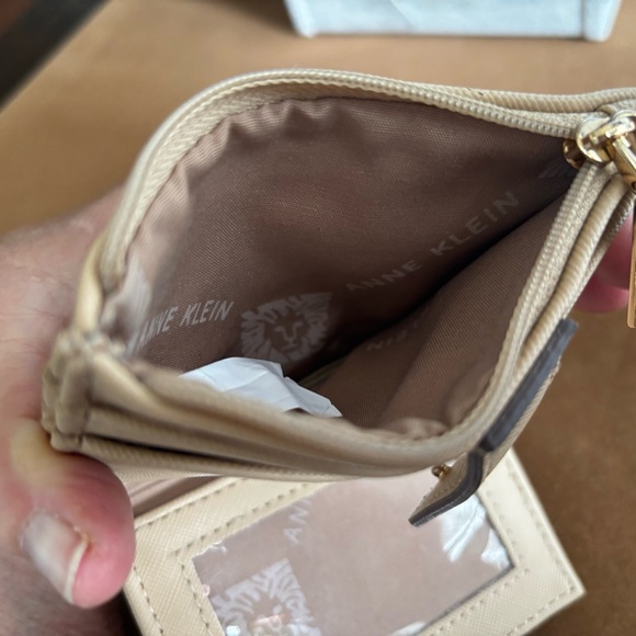 Anne Klein Small Bifold Wallet / Card Holder Beige - Picture 6 of 11